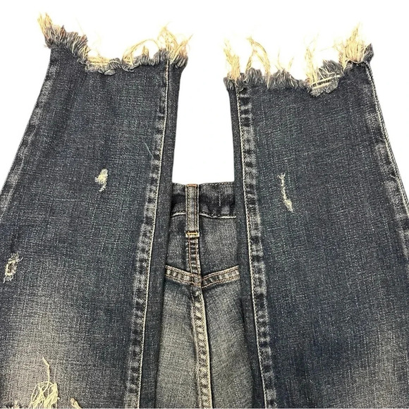 Moussy Vintage Skinny Denim Jeans Howa Cropped Destroyed Raw Hem Mid Rise - Picture 10 of 14